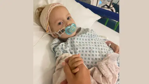 Naomi Tuckwell Orla during her treatment in hospital