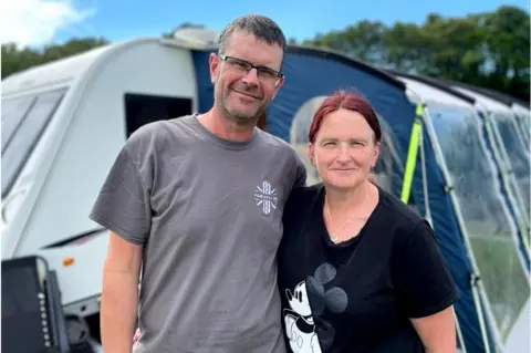 Gordon and Seonaide Barclay from Saltcoats, on holiday in Pitlochry