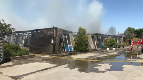 Derbyshire Fire and Rescue Service Harrington School after fire