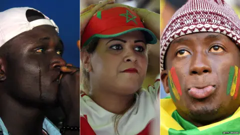 Getty Images Fans from Nigeria, Morocco and Senegal