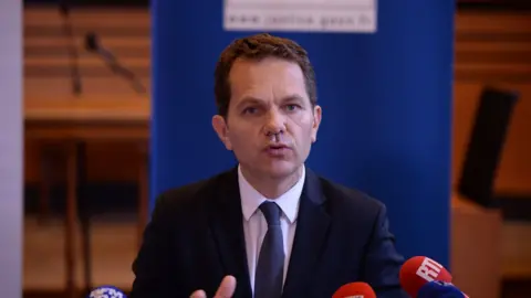 AFP/Getty Blois prosecutor Frédéric Chevallier giving a press conference 14 June 2018
