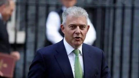 Brandon Lewis outside 10 Dowing Street in September 2022