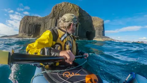 Nick Ray/@lifeafloat  Nick Ray at Fingal's Cave