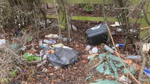 Litter on the side of the A12