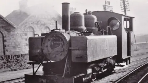 Welsh Highland Heritage Railway Baldwin locomotive in Porthmadog in 1934