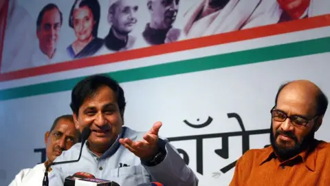 Getty Images Shakeel Ahmad at a press conference in May 2015 in Bhopal.