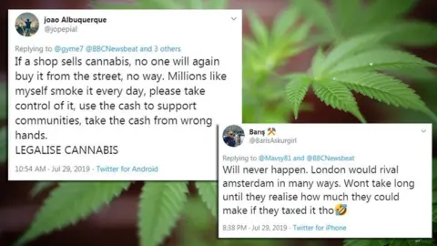 Getty Images / Twitter Cannabis reactions from Twitter