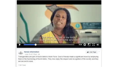 Kerala Information A still photo from the video featuring the transgender workers