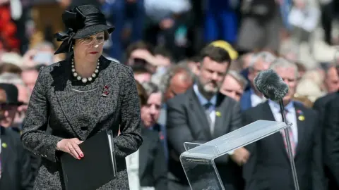 EPA UK Prime Minister Theresa May gave a reading at the ceremony