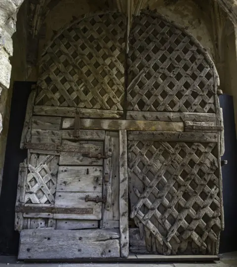 Crown copyright (2018) Cadw The gates at Chepstow Castle