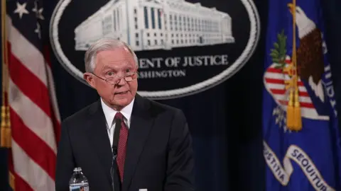 Getty Images .S. Attorney General Jeff Sessions speaks on immigration at the Justice Department September 5, 2017 in Washington, DC.