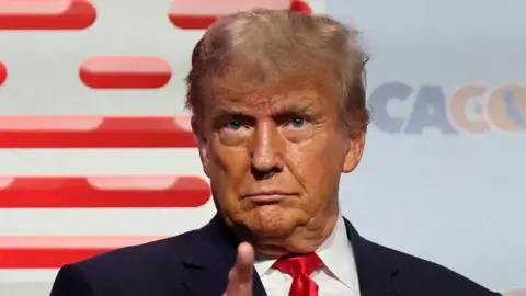 Reuters Donald Trump at a California Republican Party convention in Anaheim, 29 September 2023