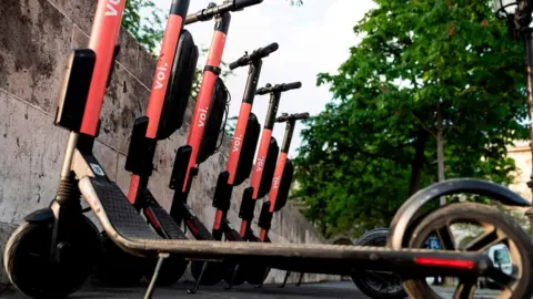 AFP Electric scooters in Paris