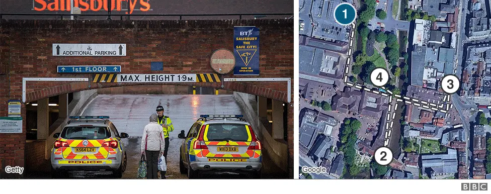 BBC Map showing Sainsbury's at the Maltings shopping precinct