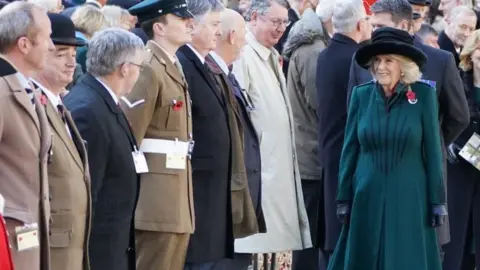 PA Media The Duchess of Cornwall met veterans and armed forces representatives at Westminster Abbey