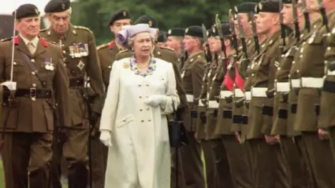 PA Media The Queen visiting Northern Ireland in 1991