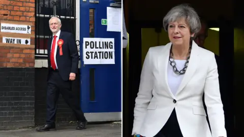 EPA/PA Labour leader Jeremy Corbyn and Conservative leader Theresa May