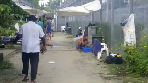 Reuters Asylum seekers at a detention centre on Manus Island, Papua New Guinea, in this still image taken from social media video November 3, 2017