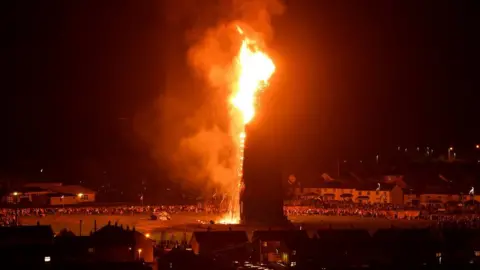 Reuters The bonfire at Craigyhill in Larne