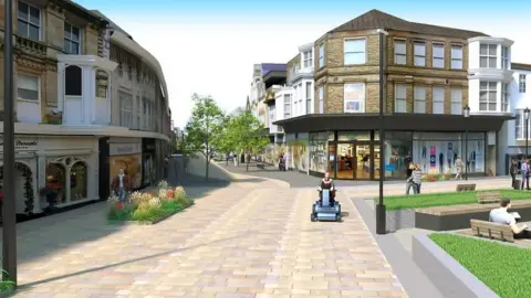 North Yorkshire Council An artist's impression of changes to Harrogate town centre