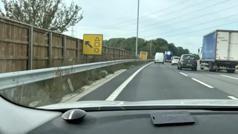 TV Road Policing Motorway diversion sign