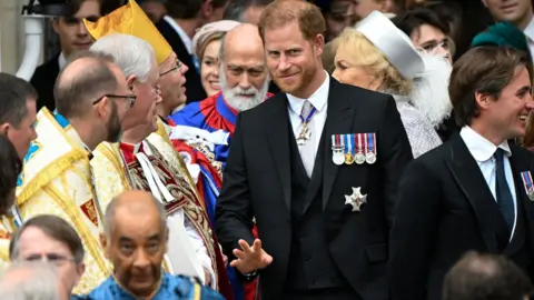 PA Media Prince Harry at coronation