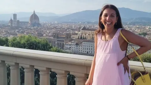 Family photo Sanjana Kochhar on holiday in Italy before her operation