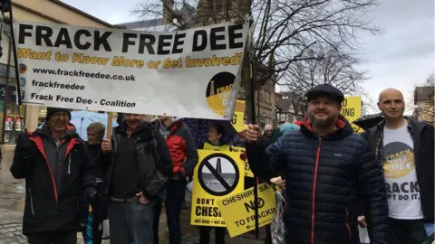 BBC Anti-fracking protesters