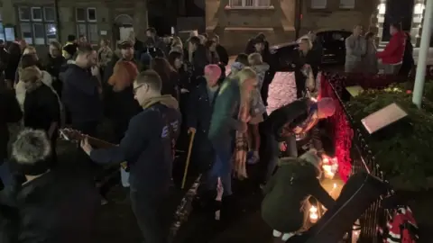 Crowds at vigil for Simon Lingard