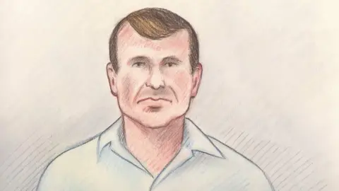 Reuters Cameron Ortis, shown in a court sketch from his court hearing in Canada on 13 September