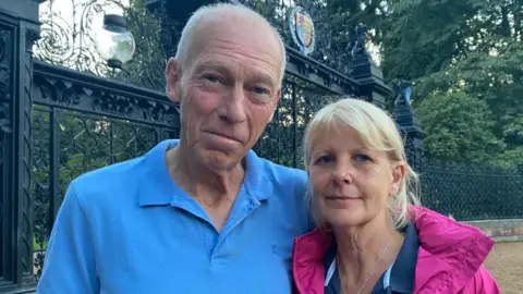 Neil and Liz Riseborough outside Sandringham