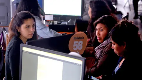 Getty Images Santiago students signing up