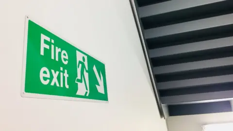 Getty Images Fire exit stairwell