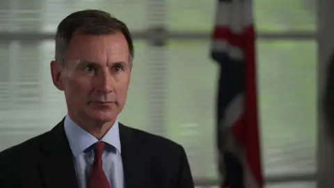 BBC Jeremy Hunt, still from TV interview