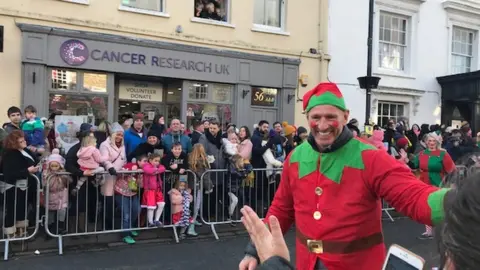 Gareth Thomas at 2018's Cowbridge Reindeer Parade