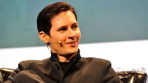 Steve Jennings Telegram and Vkontakte founder Pavel Durov speaks at the TechCrunch conference in San Francisco in 2015.