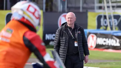 Pacemaker/stephen davison NW200 race boss Mervyn Whyte during the opening practice session at the 2023 fonaCAB and Nicholl Oils North West 200.