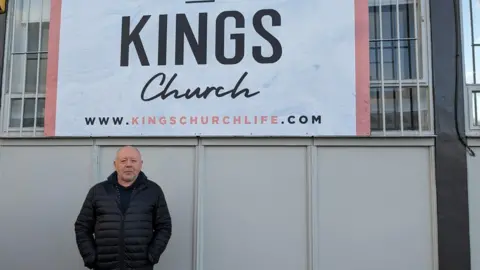BBC Pastor Paul Ellison outside the current premises of Kings Church on Swan Street