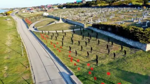 Standing with Giants Falkland Islands display