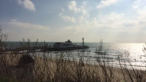 Bournemouth pier and sea