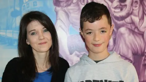 BCUHB Sarah Lewis thanked staff at Ysbyty Gwynedd's children's ward for looking after her son