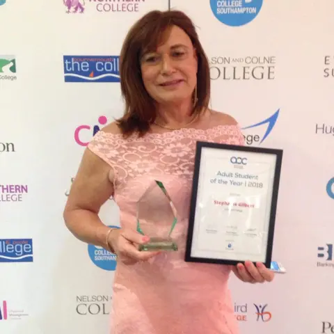 Cornwall College Steph Gilbert with award