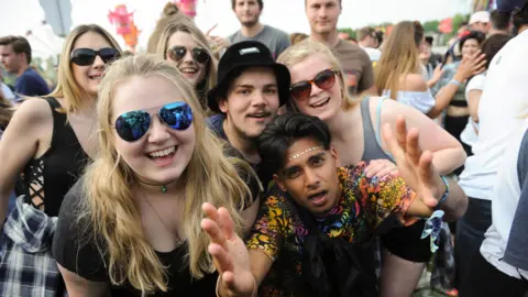 Alamy Young people at Oxford music festival