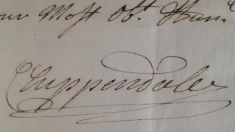 National Trust Thomas Chippendales signature