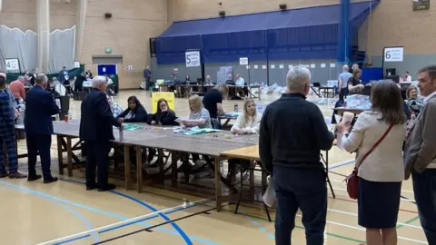 BBC/Jill Bennett The count for King's Lynn and West Norfolk Borough Council