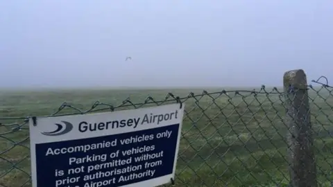 BBC A foggy day at Guernsey Airport