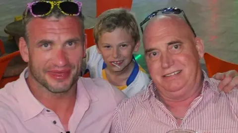 Family handout Jamie Peacock with his father Daryll