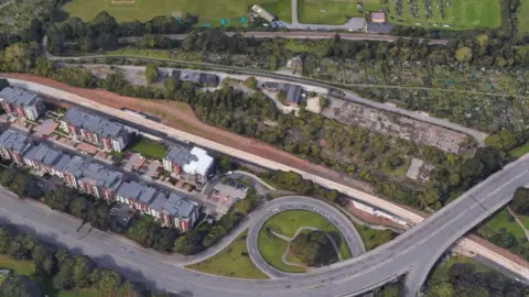 Google Aerial view of Clanage Road brownfield site