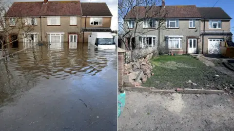 Getty Images Villages on the Somerset Levels saw flooding for weeks in 2014.