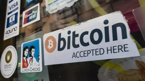 Getty Images Bitcoin sticker